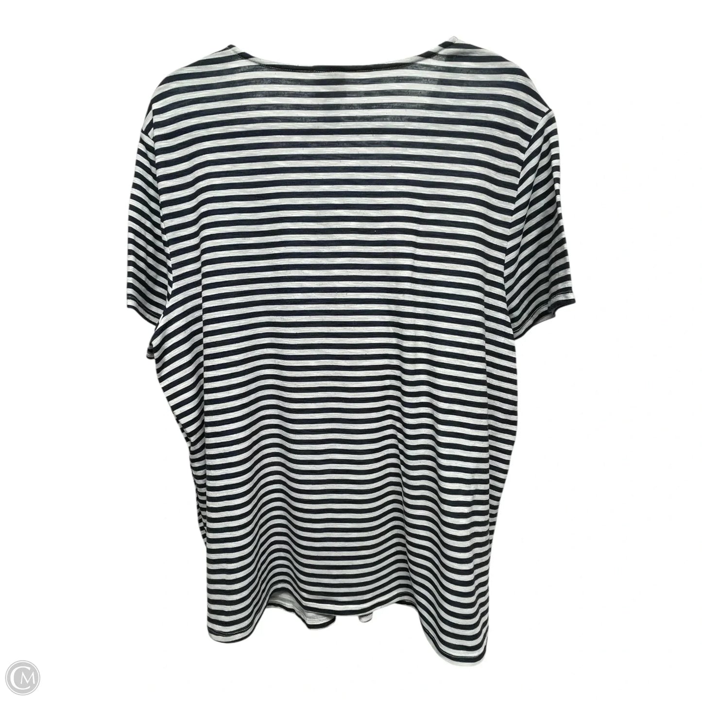 Top Short Sleeve By Chicos In Striped Pattern, Size: Xl