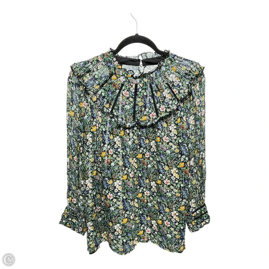 Blouse Long Sleeve By Ranna Gill In Floral Print, Size: Xs