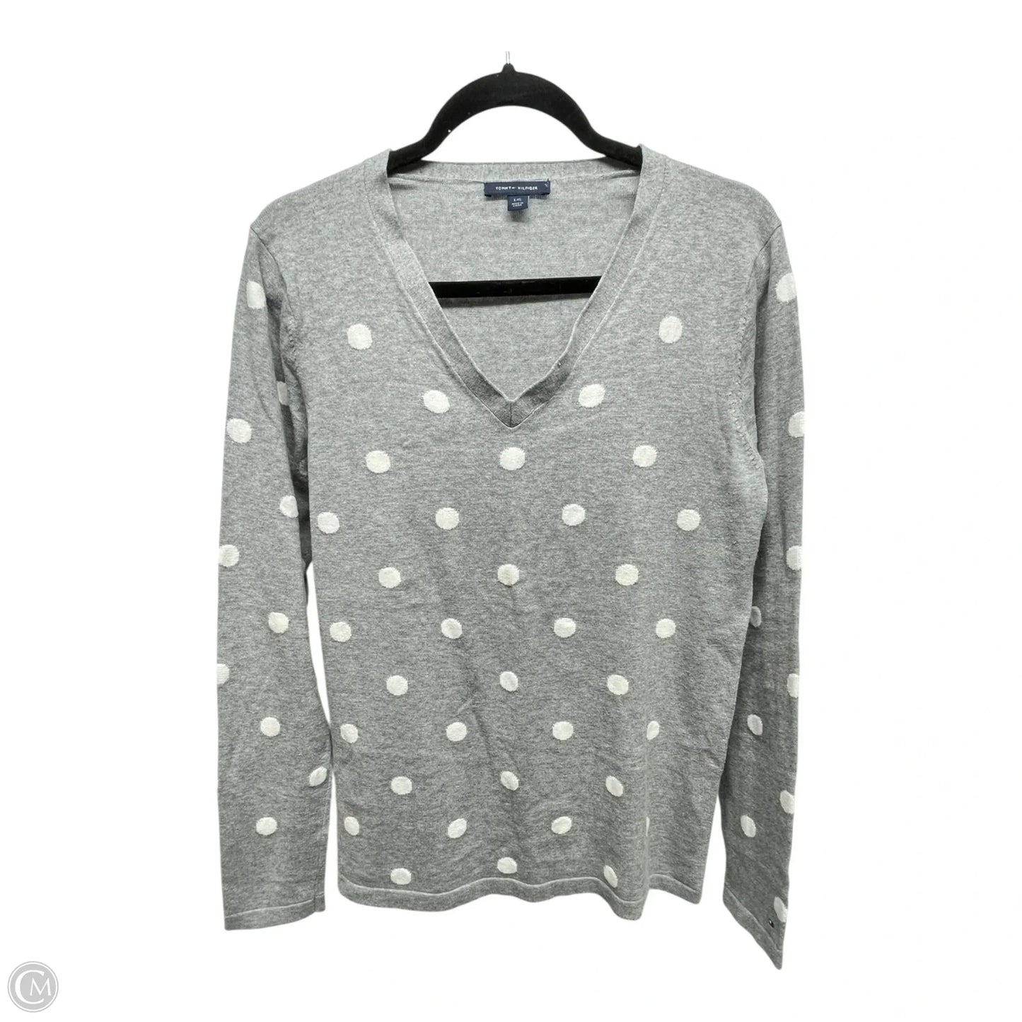 Sweater By Tommy Hilfiger In Polkadot Pattern, Size: L
