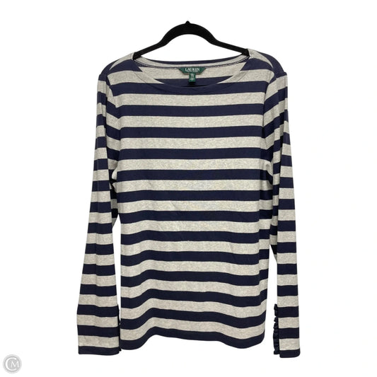 Top Long Sleeve By Lauren By Ralph Lauren In Striped Pattern, Size: Xxl