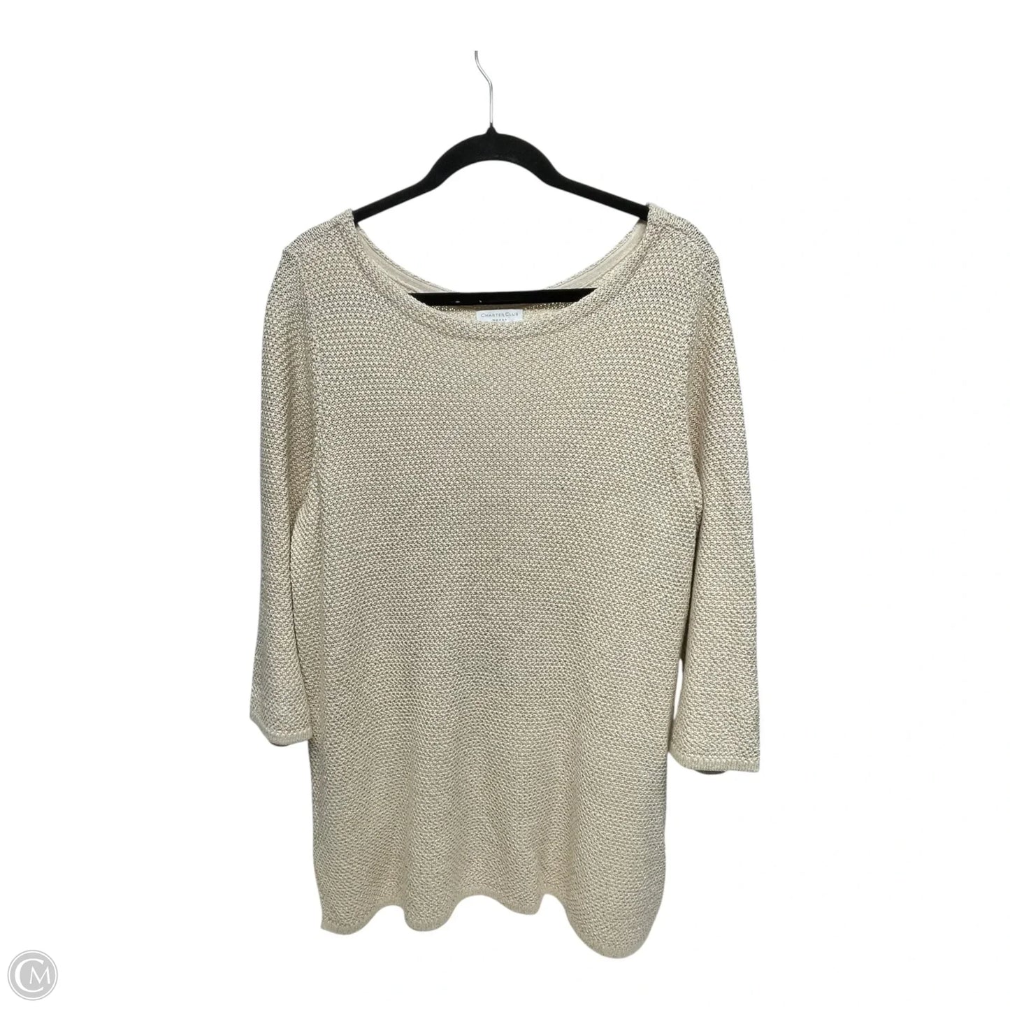 Sweater By Charter Club In Cream, Size: 1x
