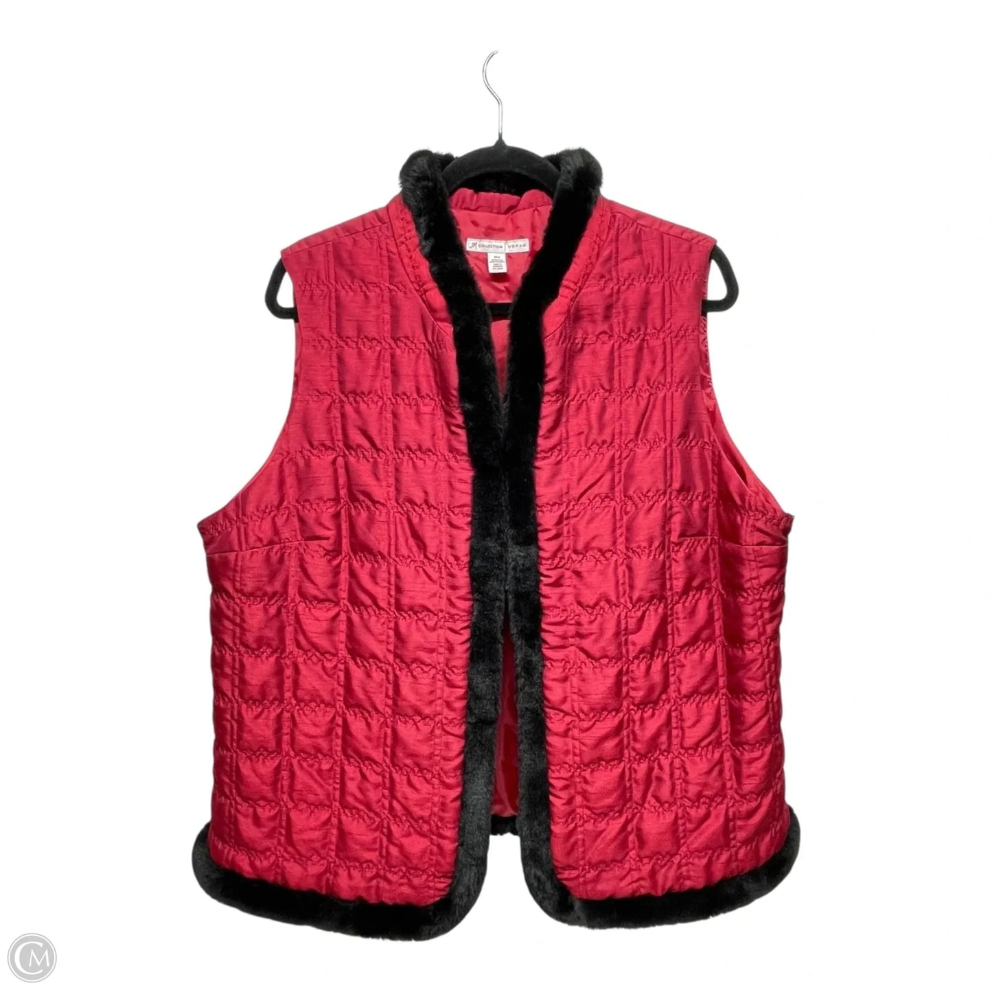 Vest Puffer & Quilted By Jm Collections In Red, Size: 14