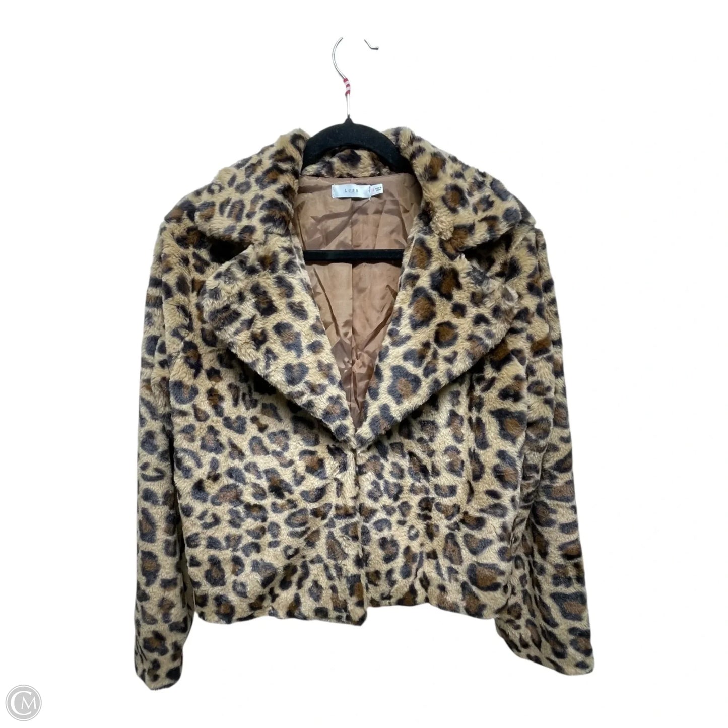 Coat Faux Fur & Sherpa By Lush In Animal Print, Size: S