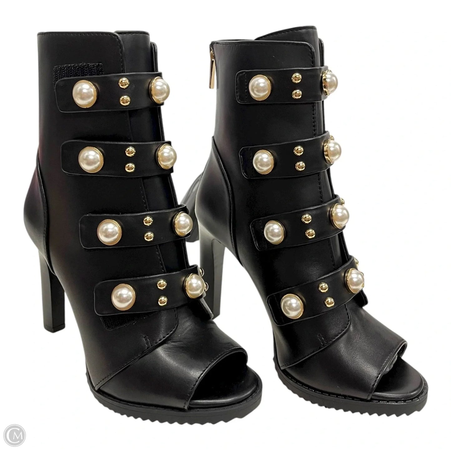 Boots Designer By Karl Lagerfeld In Black & Cream, Size: 7