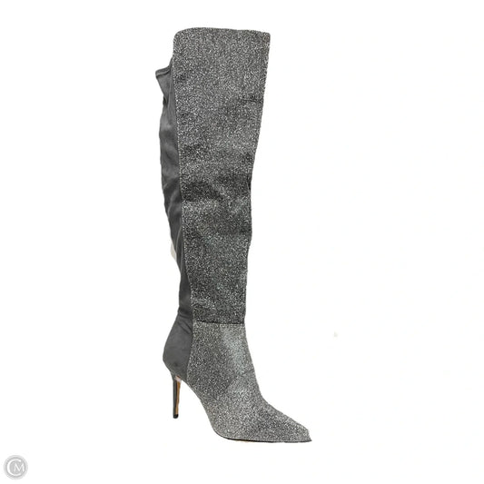 Boots Knee Heels By Jessica Simpson In Silver, Size: 7.5