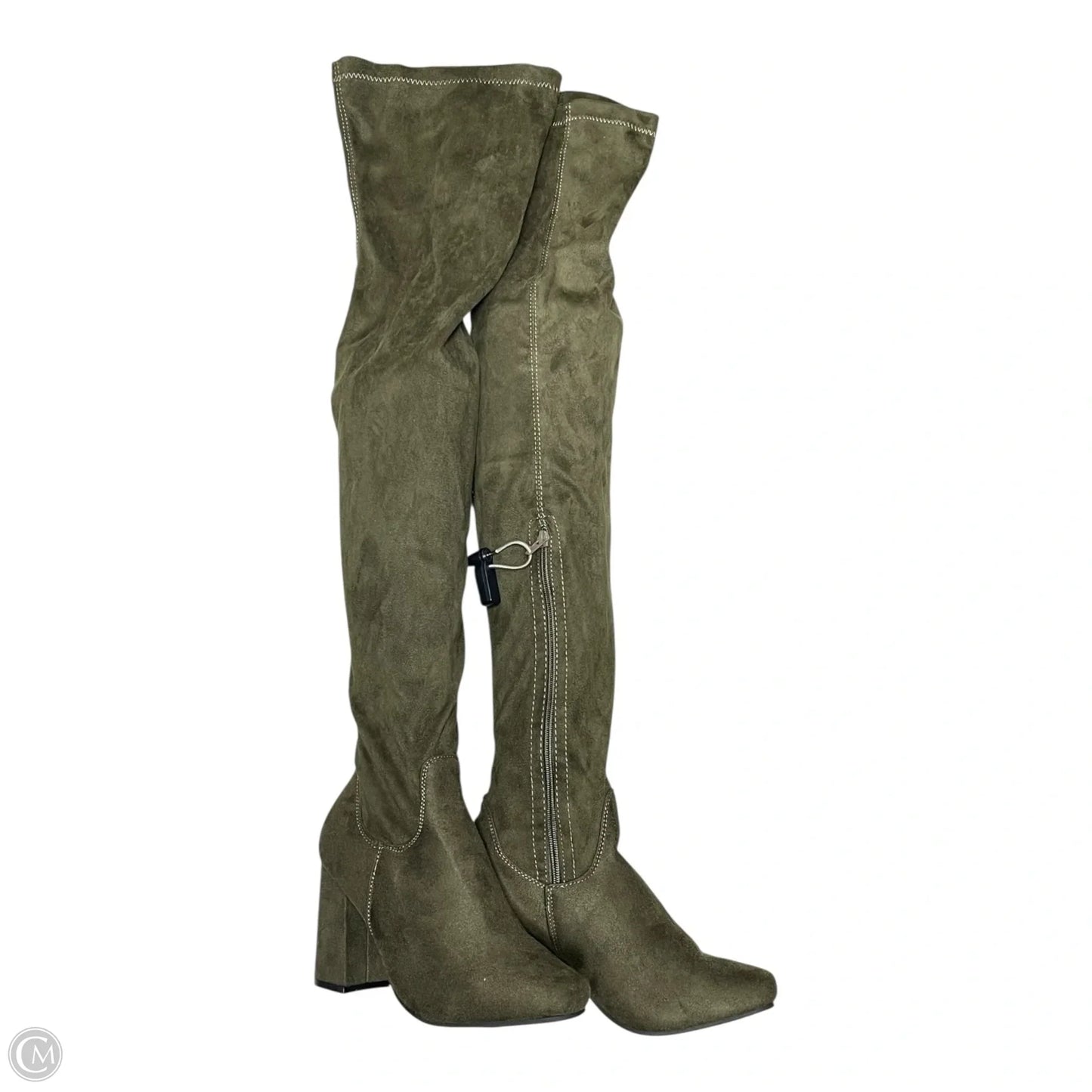 Boots Knee Heels By J. ADAMS In Green, Size: 8.5