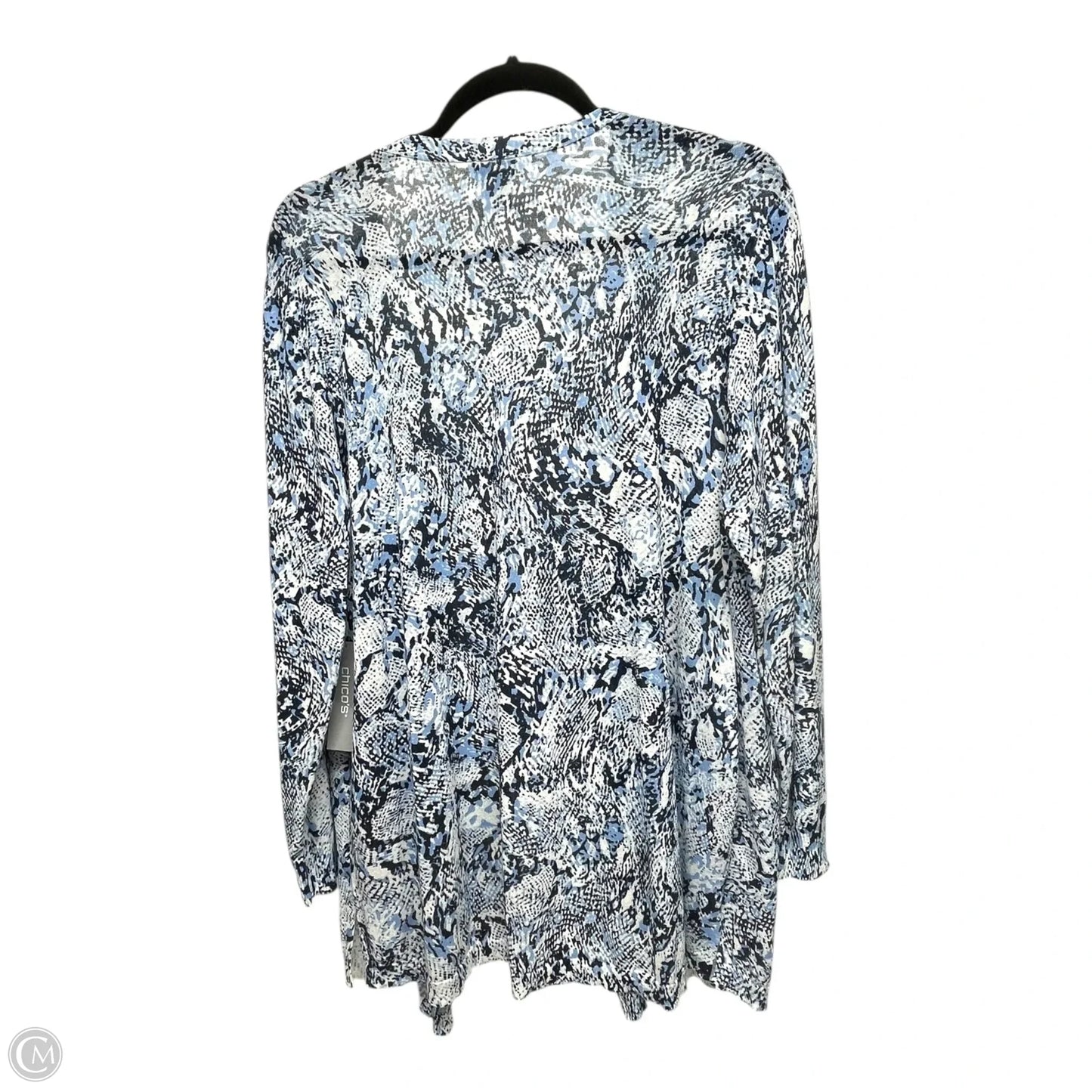 Cardigan By Chicos In Blue & White, Size: L