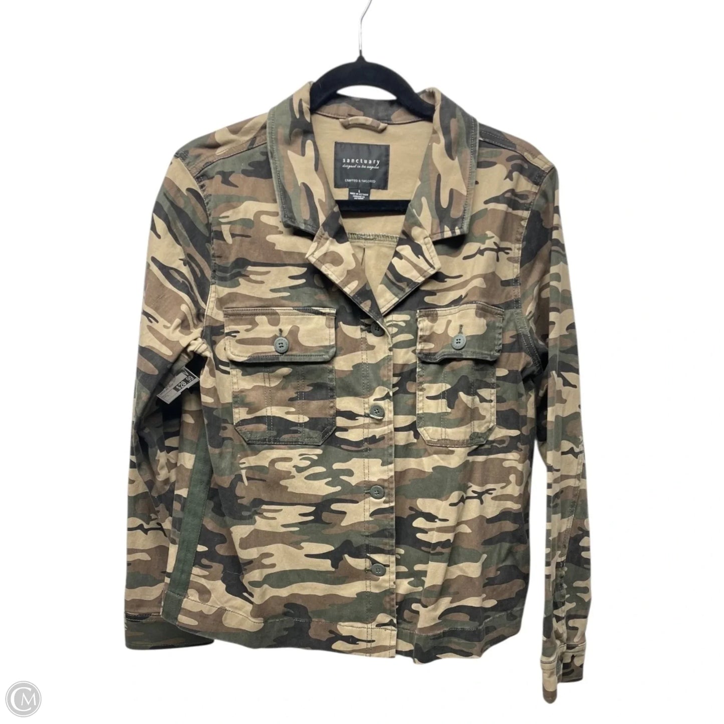 Jacket Denim By Sanctuary In Camouflage Print, Size: L