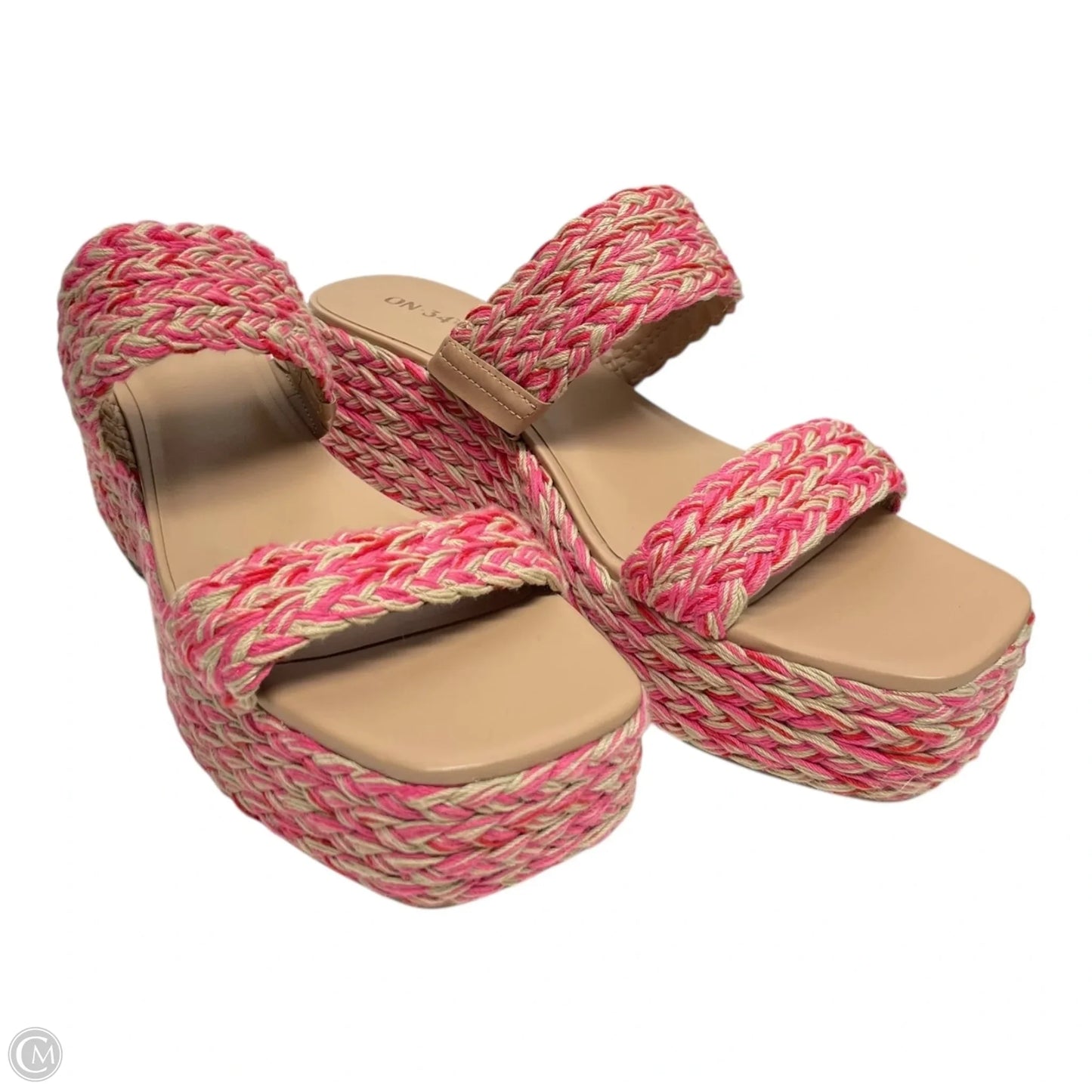 Sandals Heels Platform By On 34th In Pink & Tan, Size: 9.5