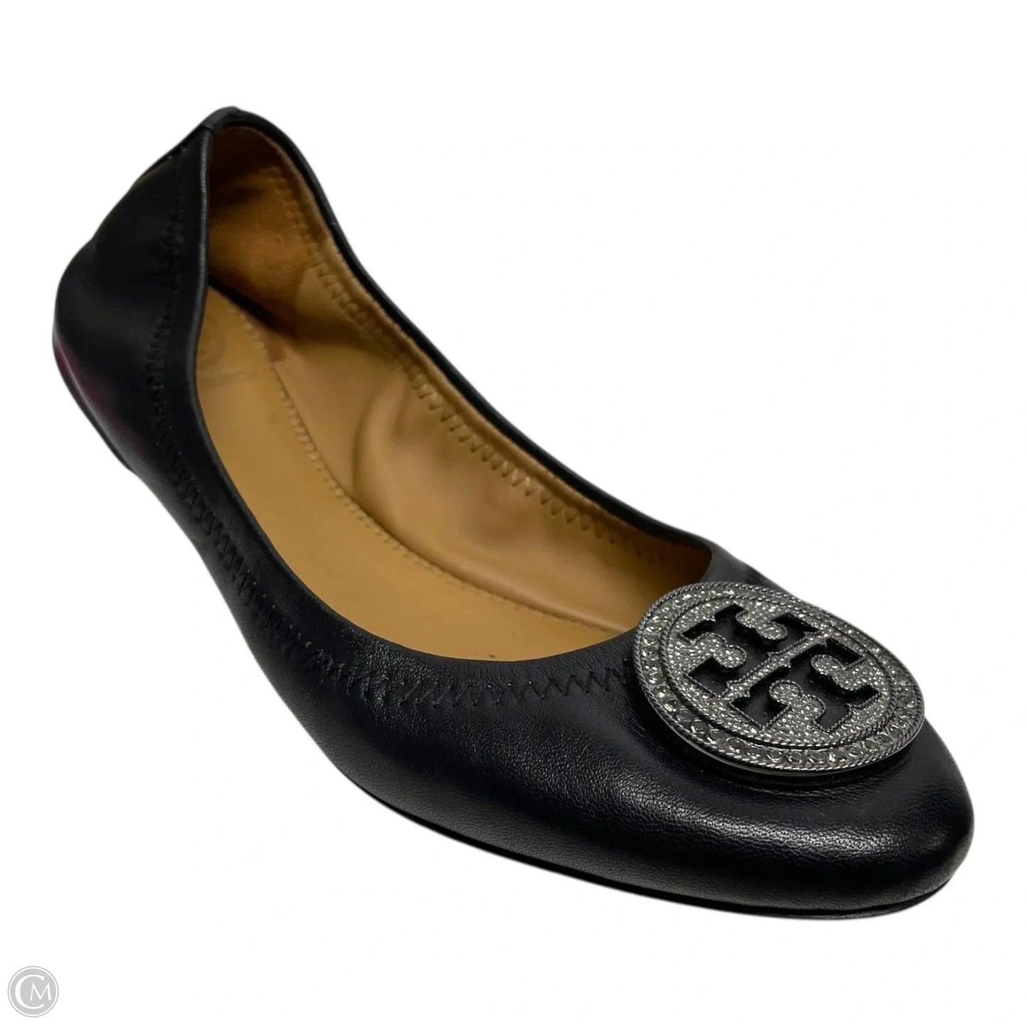 Shoes Designer By Tory Burch In Black & Silver, Size: 5.5