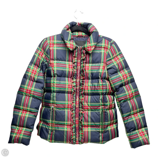 Coat Puffer & Quilted By Talbots In Plaid Pattern, Size: S