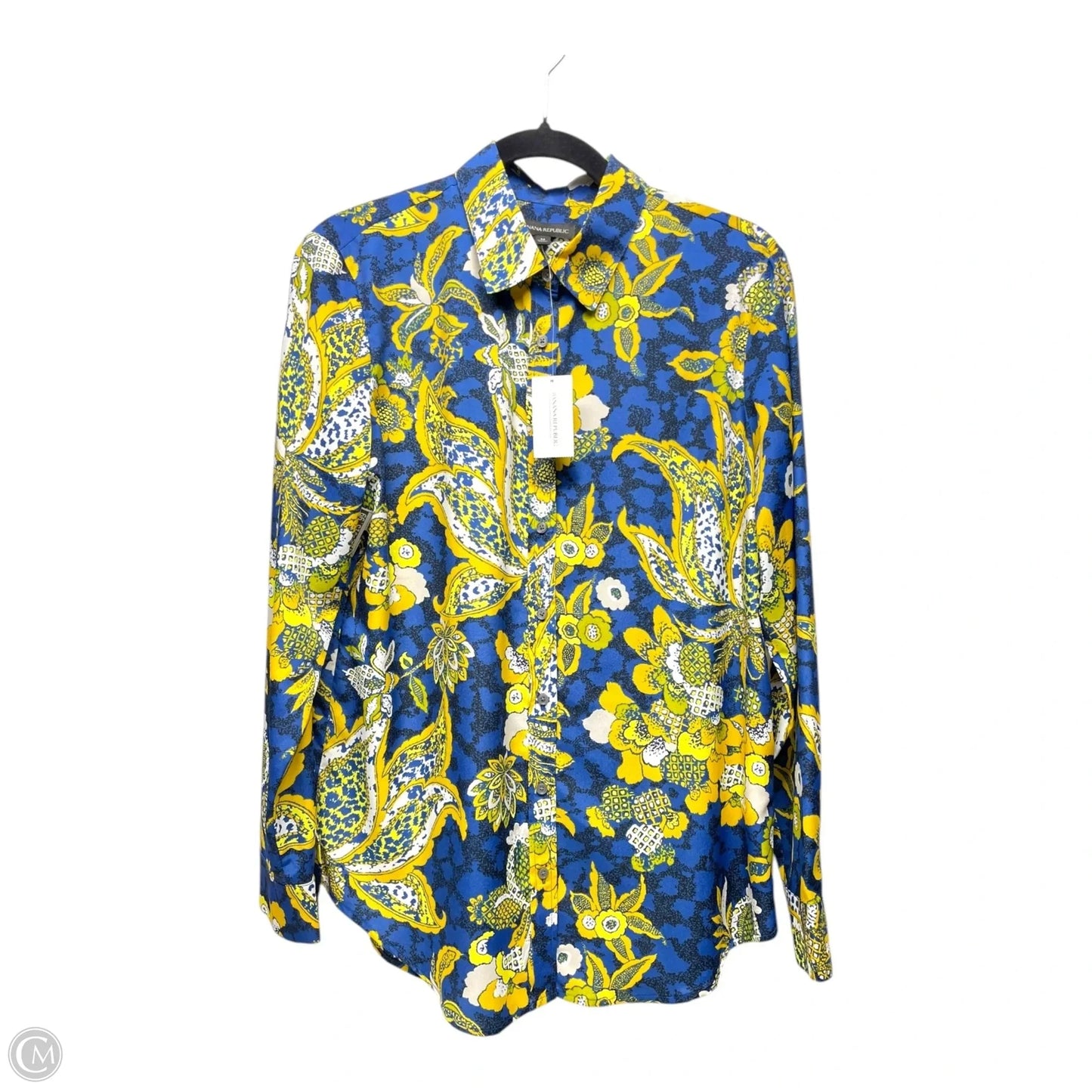 Top Long Sleeve By Banana Republic In Floral Print, Size: M