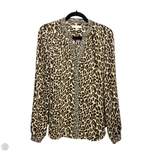 Top Long Sleeve By Banana Republic In Animal Print, Size: M