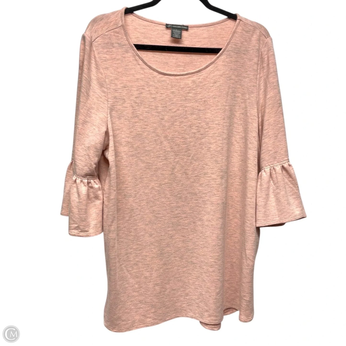 Top 3/4 Sleeve By Adrianna Papell In Pink, Size: L