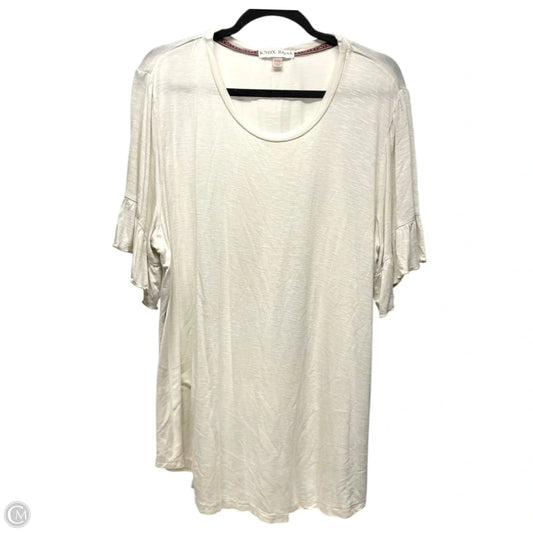 Top Short Sleeve By Knox Rose In Ivory, Size: Xxl