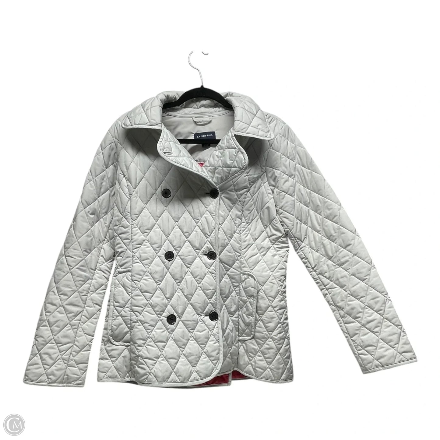 Jacket Puffer & Quilted By Lands End In Grey, Size: S