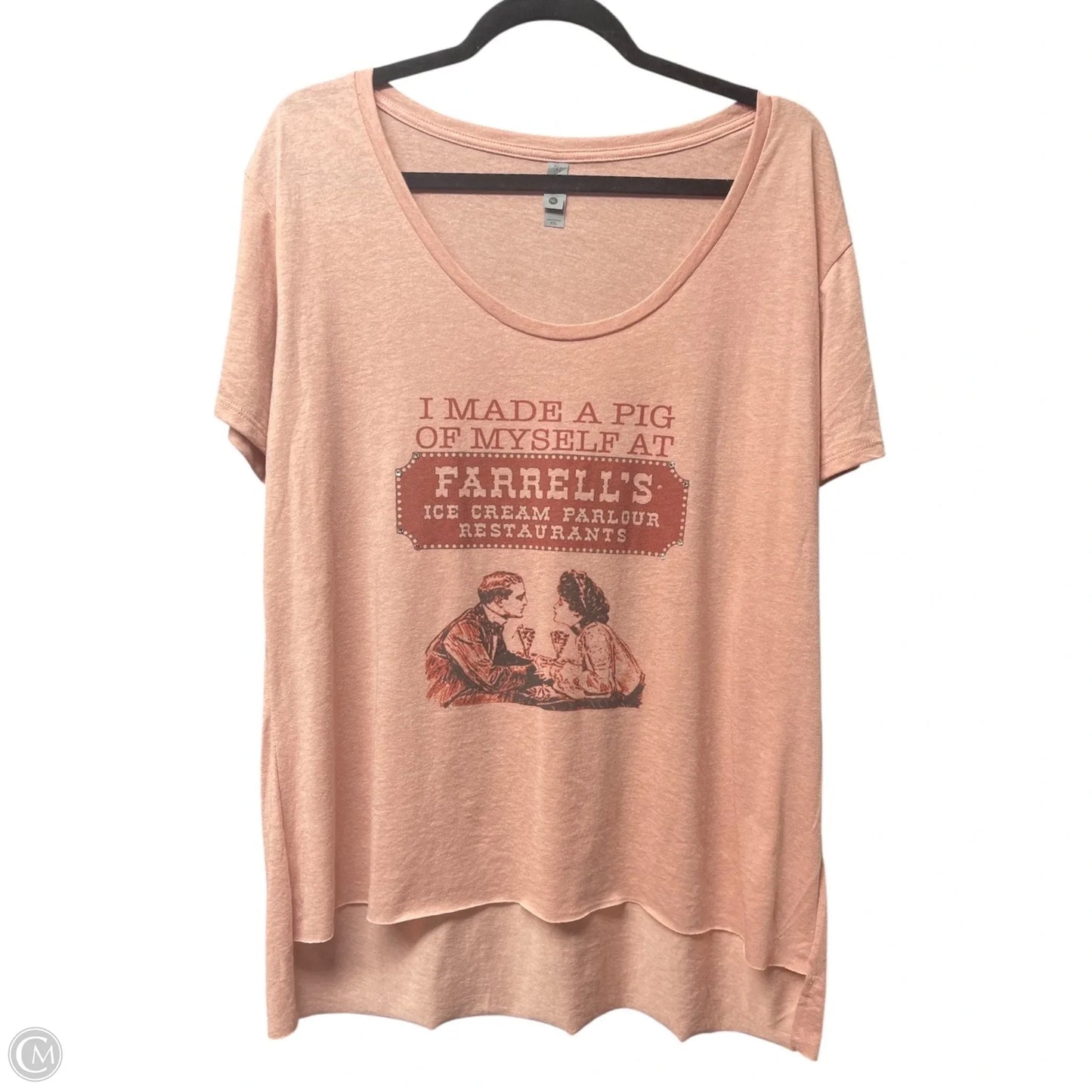 Top Short Sleeve By Next Level In Pink, Size: Xxl