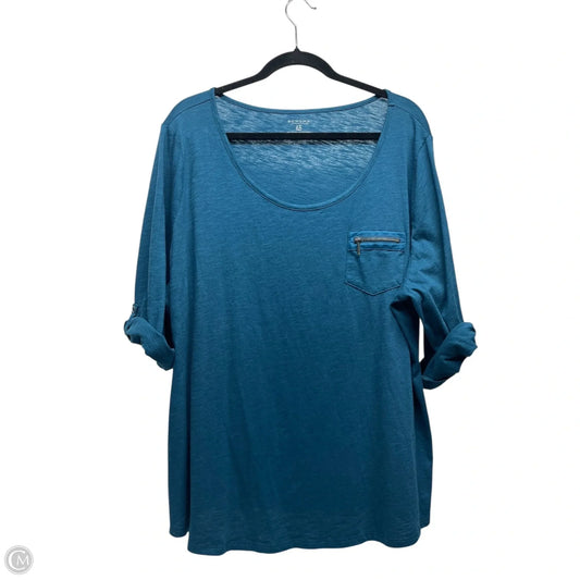 Top 3/4 Sleeve By Sonoma In Teal, Size: 2x