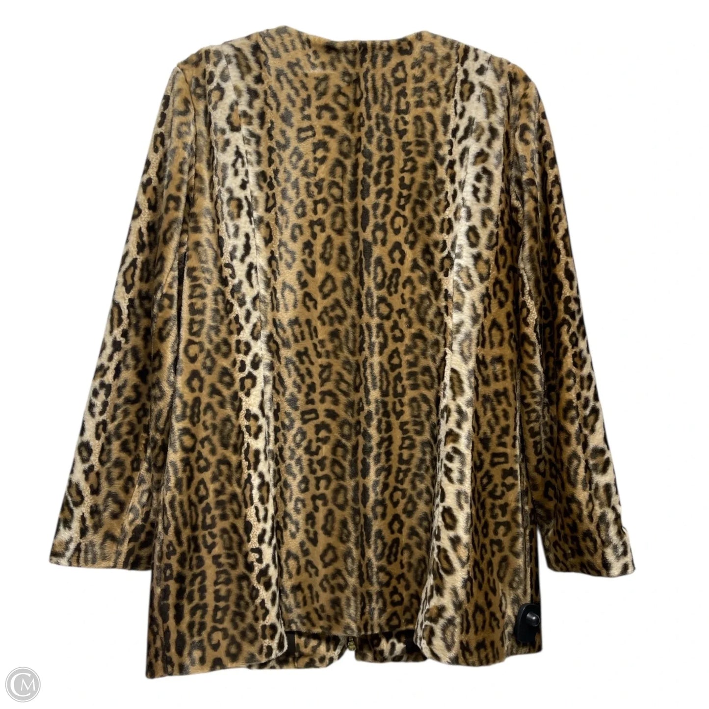 Jacket Faux Fur & Sherpa By Chicos In Animal Print, Size: L