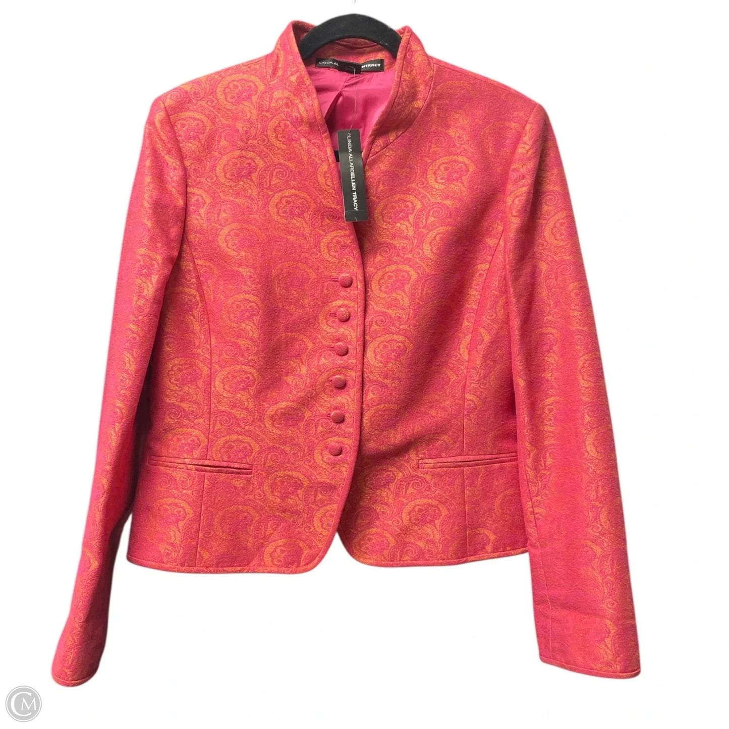 Blazer By Ellen Tracy In Orange & Pink, Size: 12