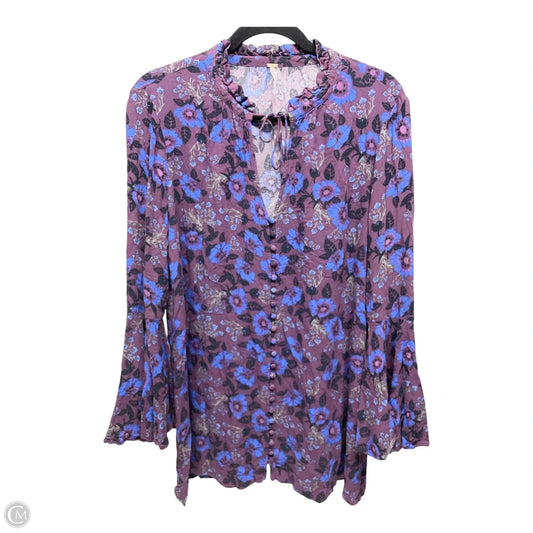 Top Long Sleeve By Free People In Floral Print, Size: M