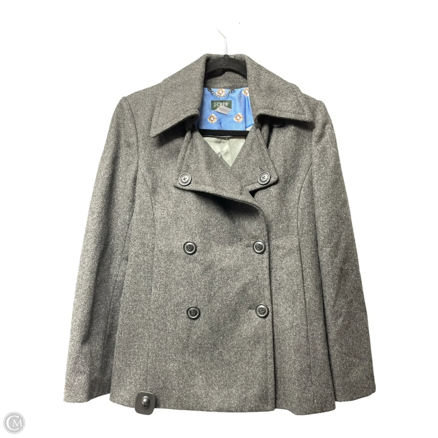 Coat Peacoat By J. Crew In Grey, Size: S