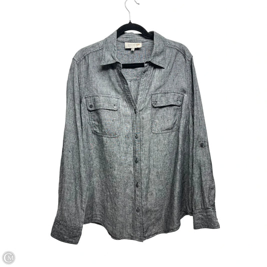 Top Long Sleeve By Jones New York In Grey, Size: 2x