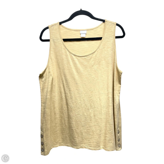 Top Sleeveless By Chicos In Tan, Size: L