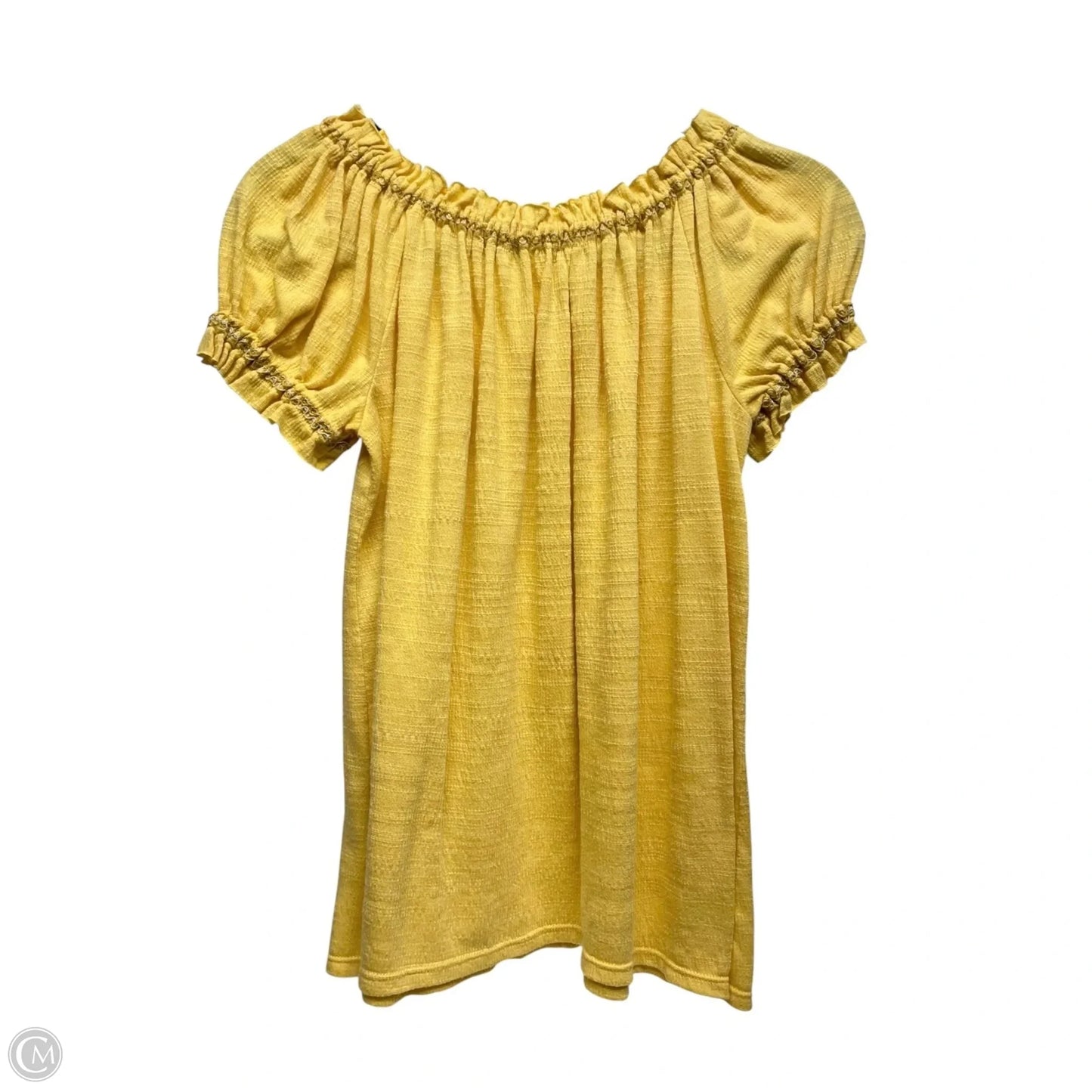 Top Short Sleeve By Max Studio In Yellow, Size: Xs