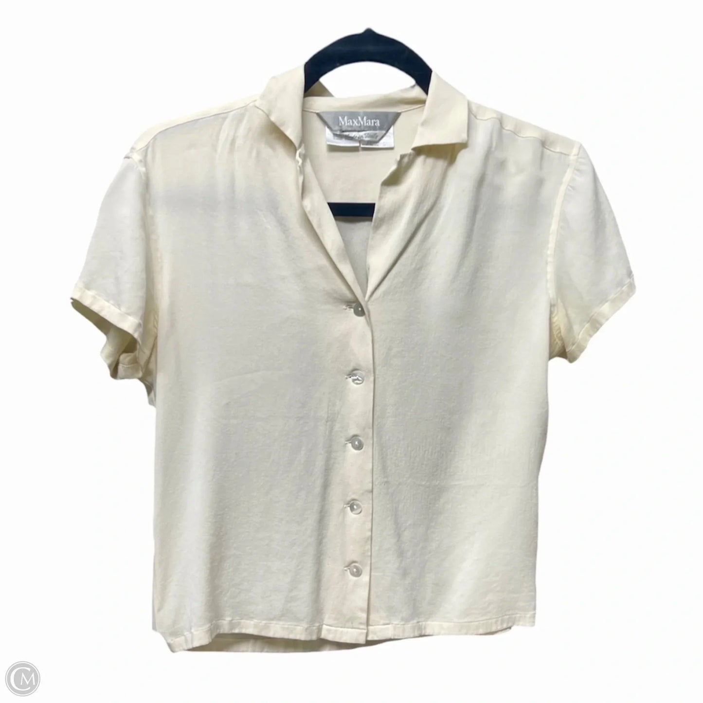 Blouse Designer By Max Mara In Cream, Size: S