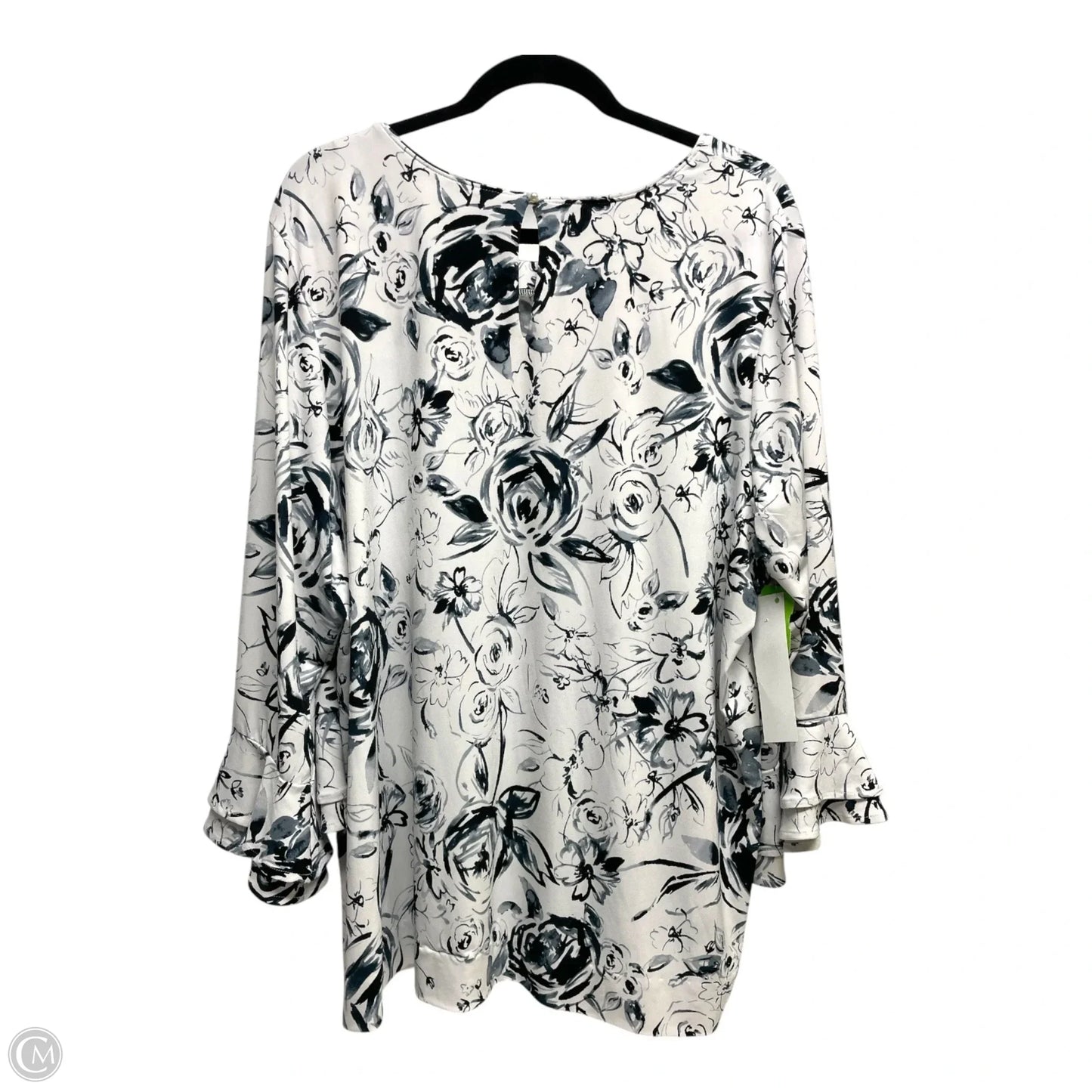 Blouse Designer By Karl Lagerfeld In Floral Print, Size: 2x