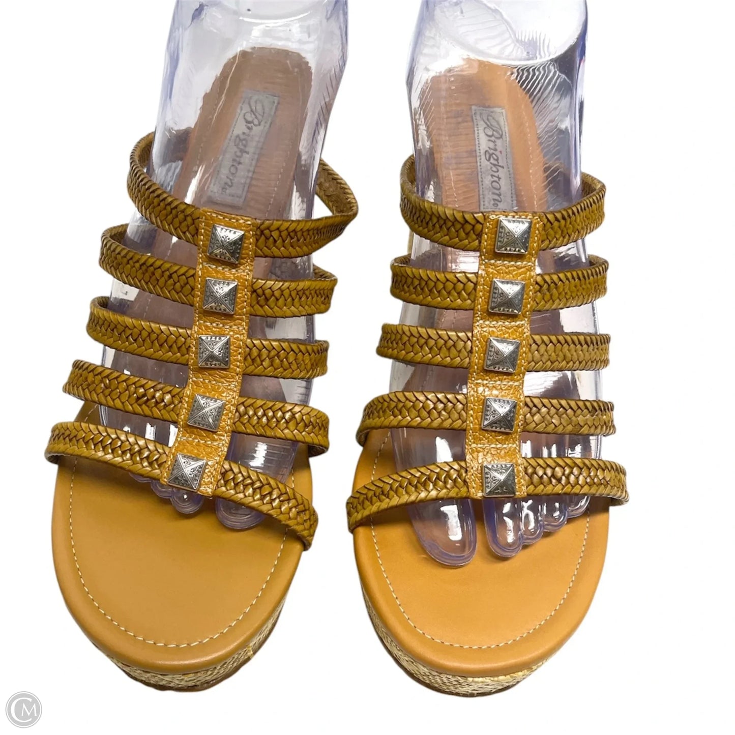 Sandals Heels Platform By Brighton In Tan, Size: 9.5