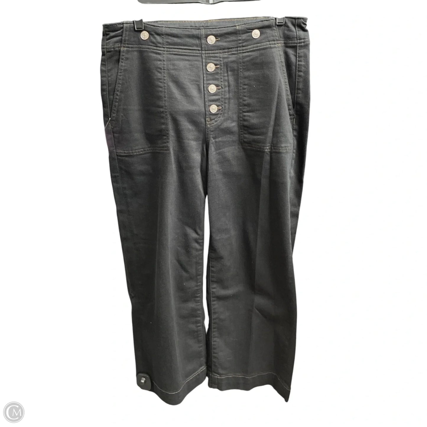 Jeans Wide Leg By Chicos In Black Denim, Size: 10p