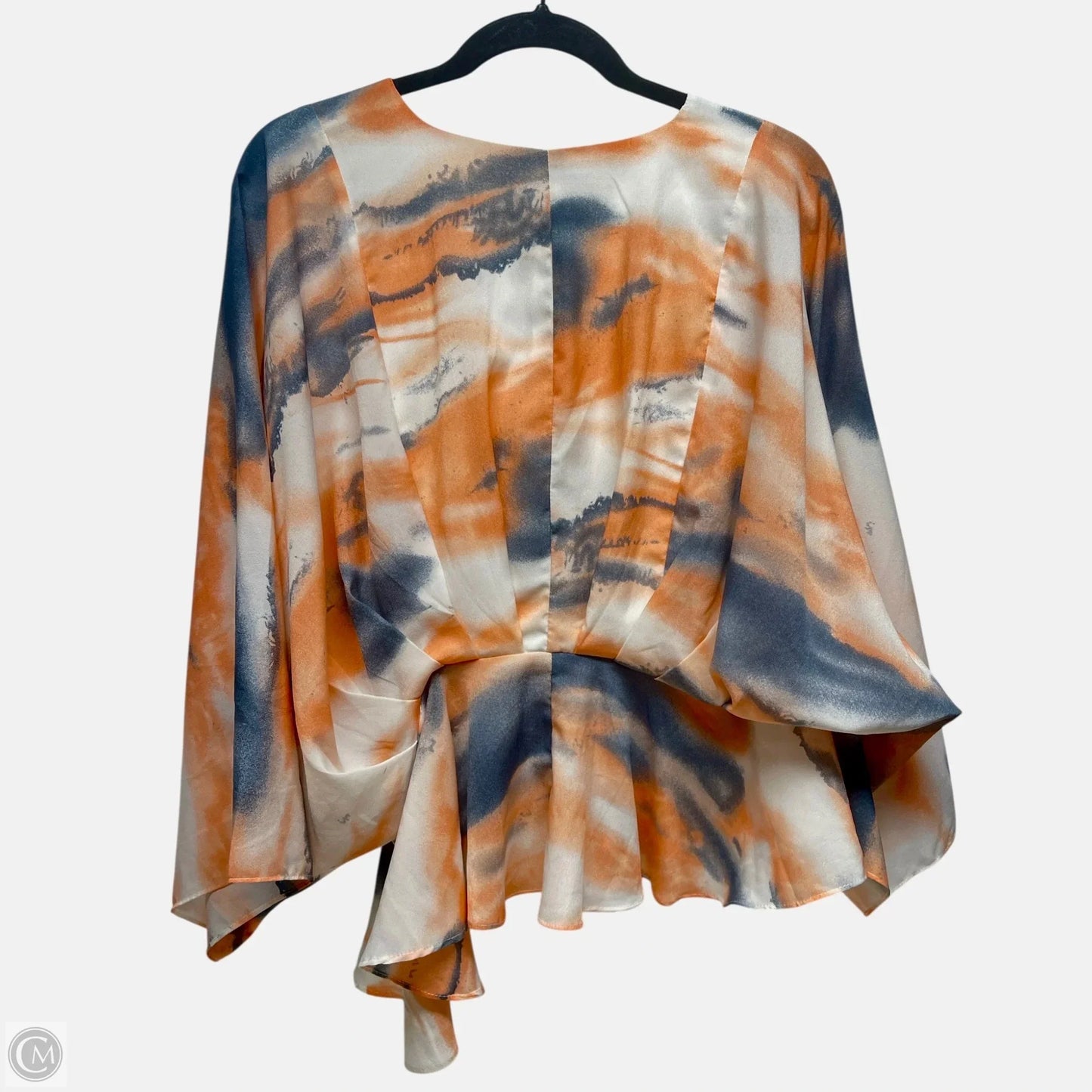 Blouse Long Sleeve By Flying Tomato In Blue & Orange, Size: M