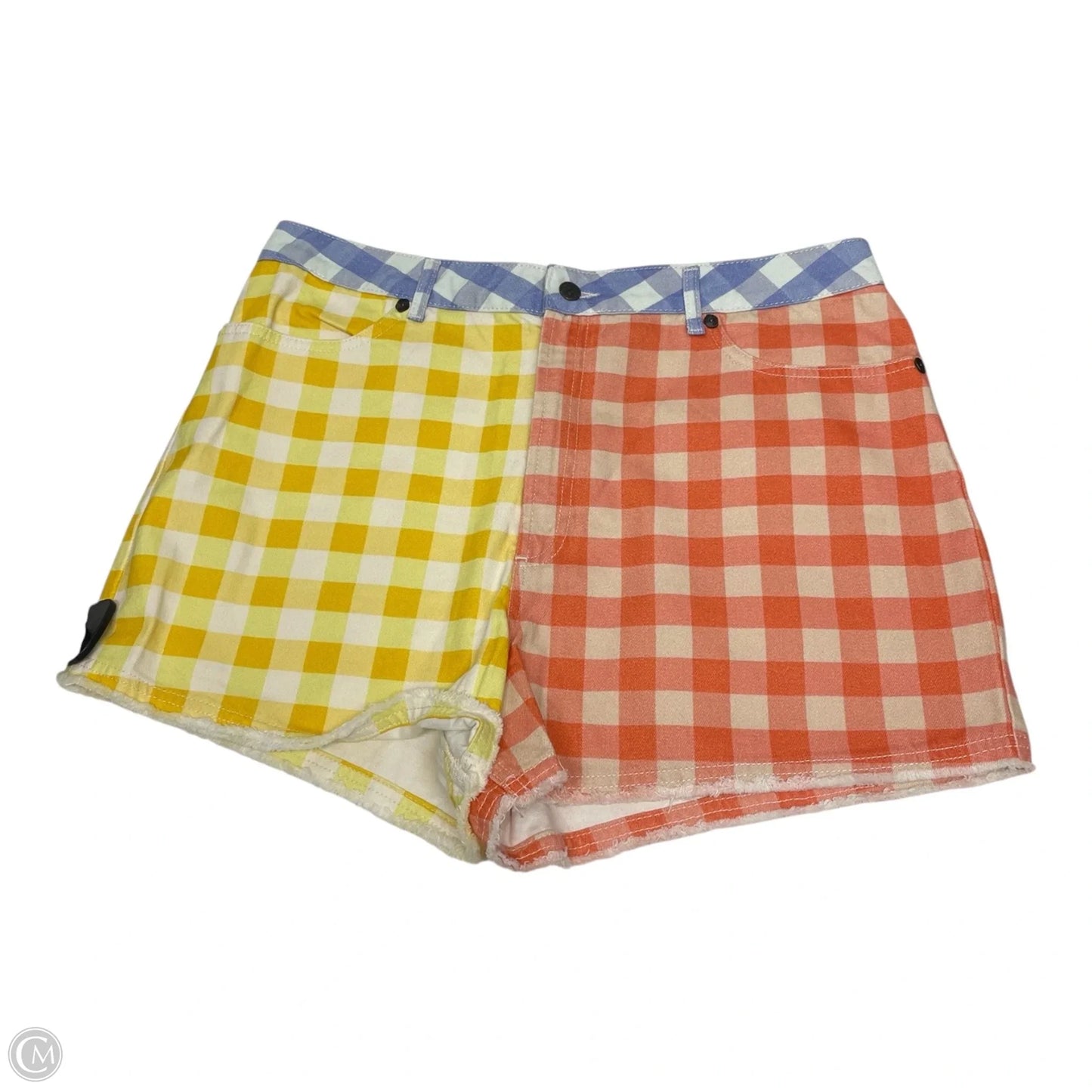 Shorts Designer By Farm Rio In Checkered Pattern, Size: Xl