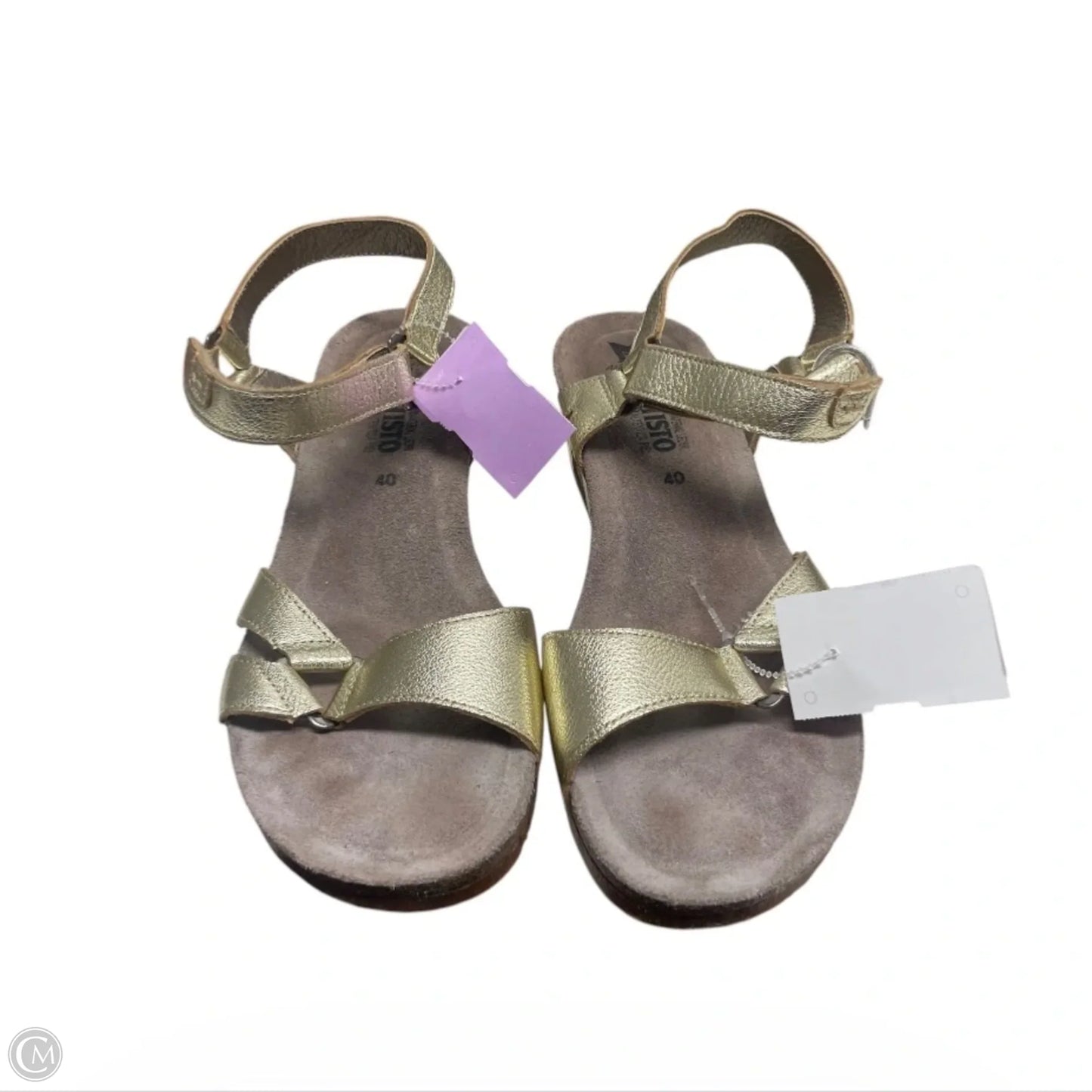 Sandals Heels Wedge By Mephisto In Gold, Size: 9.5