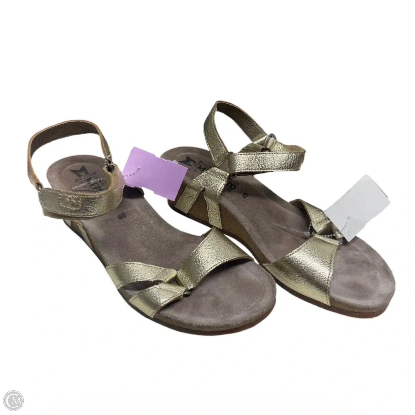 Sandals Heels Wedge By Mephisto In Gold, Size: 9.5