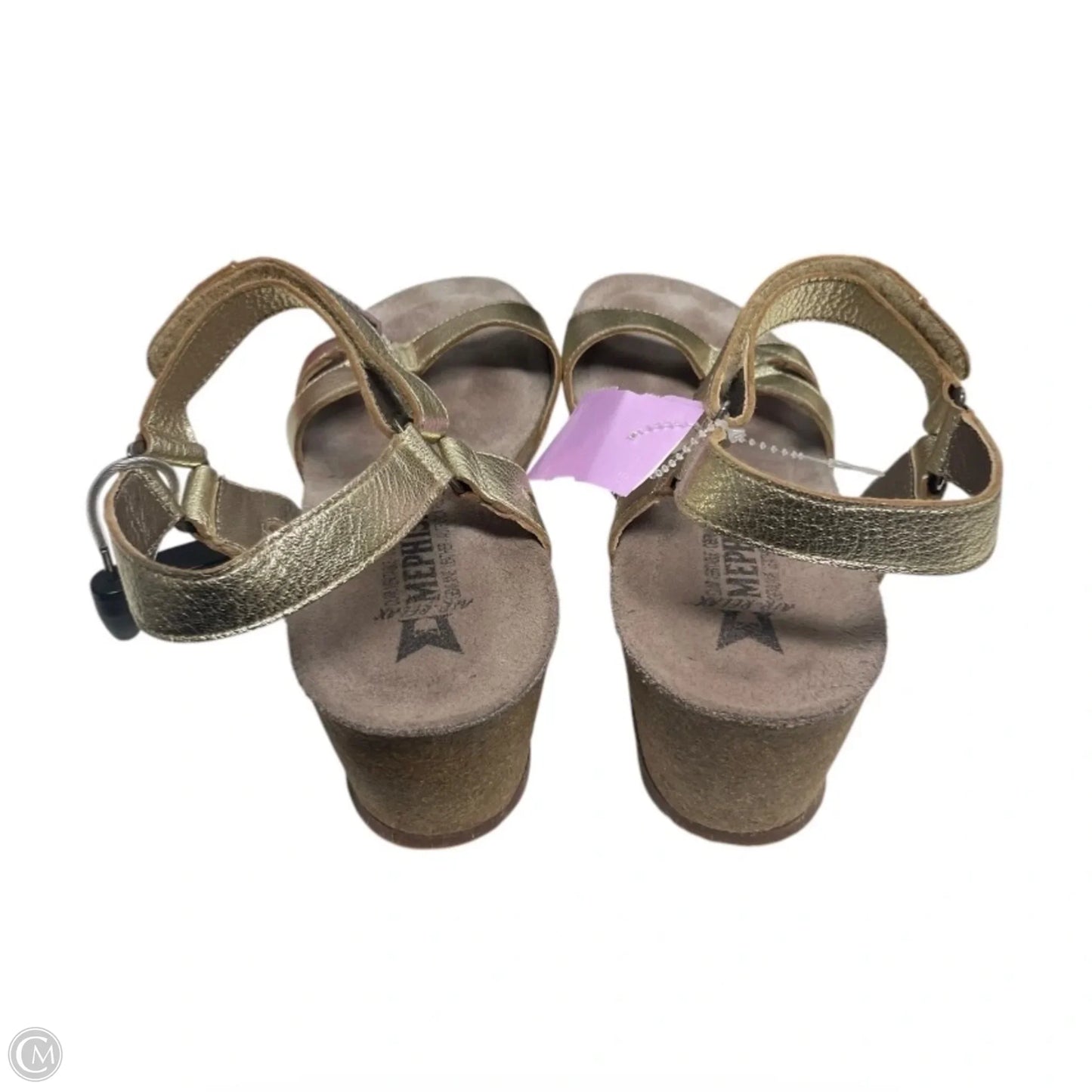 Sandals Heels Wedge By Mephisto In Gold, Size: 9.5