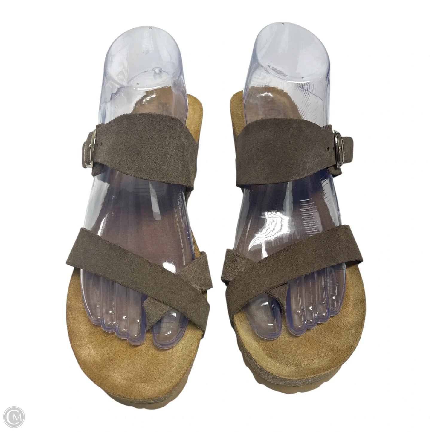 Sandals Heels Wedge By yokono -  In Tan, Size: 9