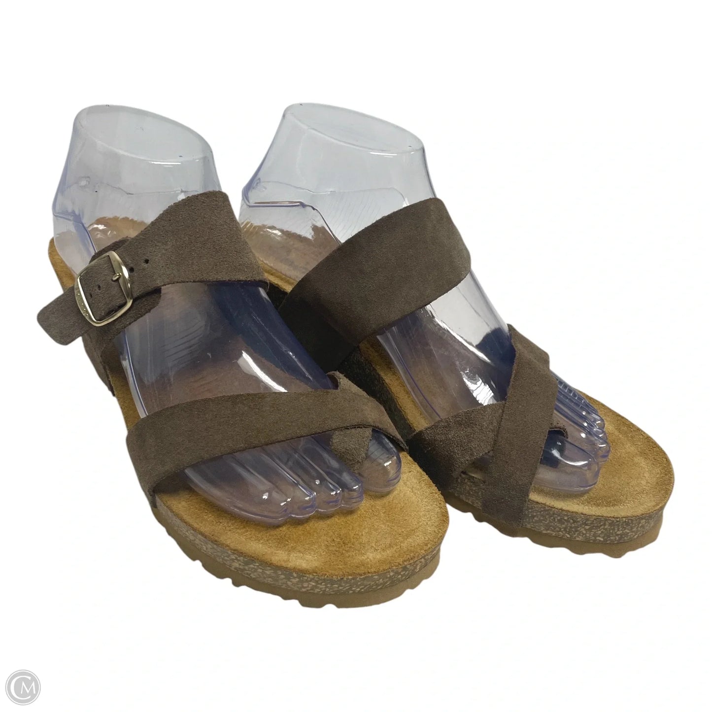 Sandals Heels Wedge By yokono -  In Tan, Size: 9