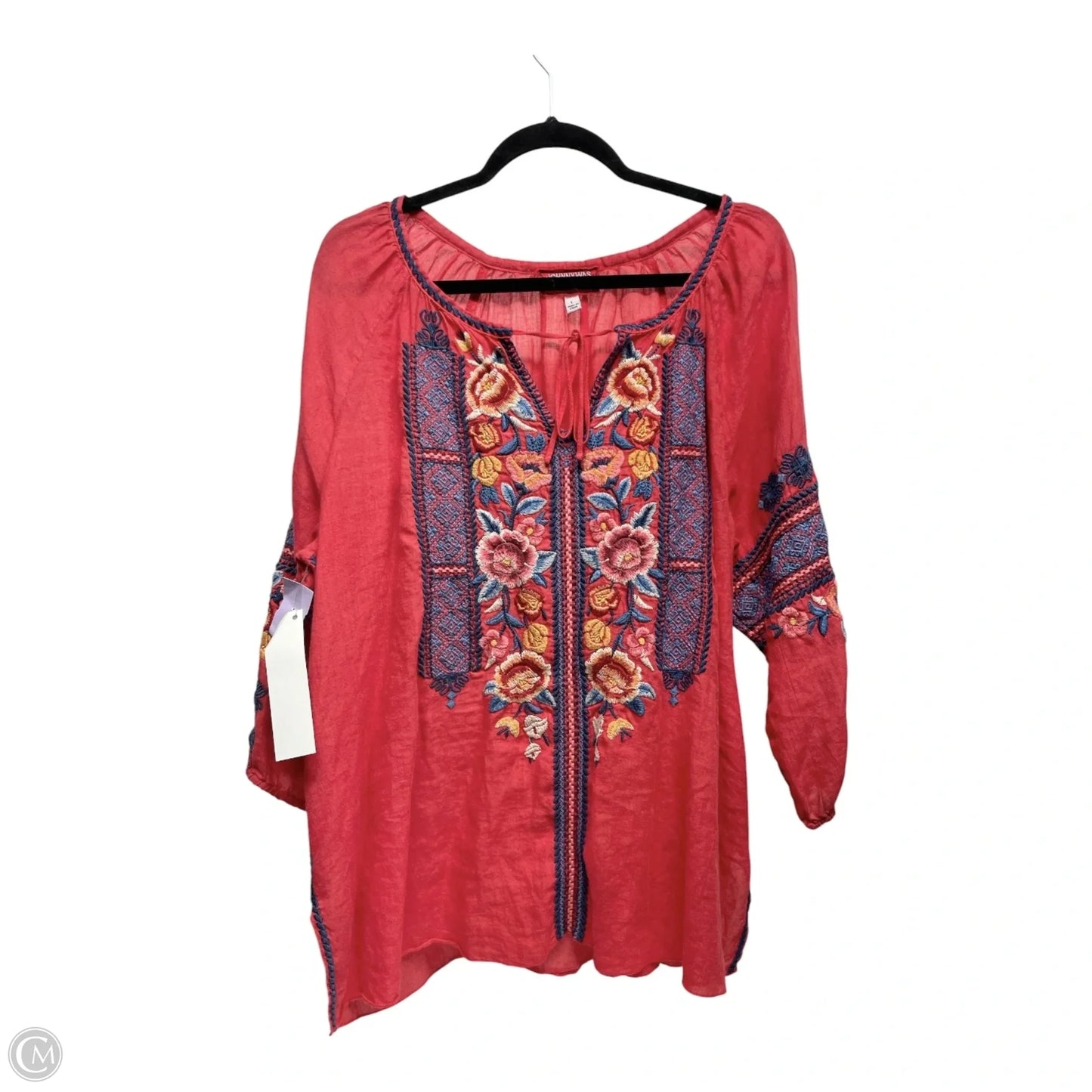 Blouse Designer By Johnny Was In Floral Print, Size: L