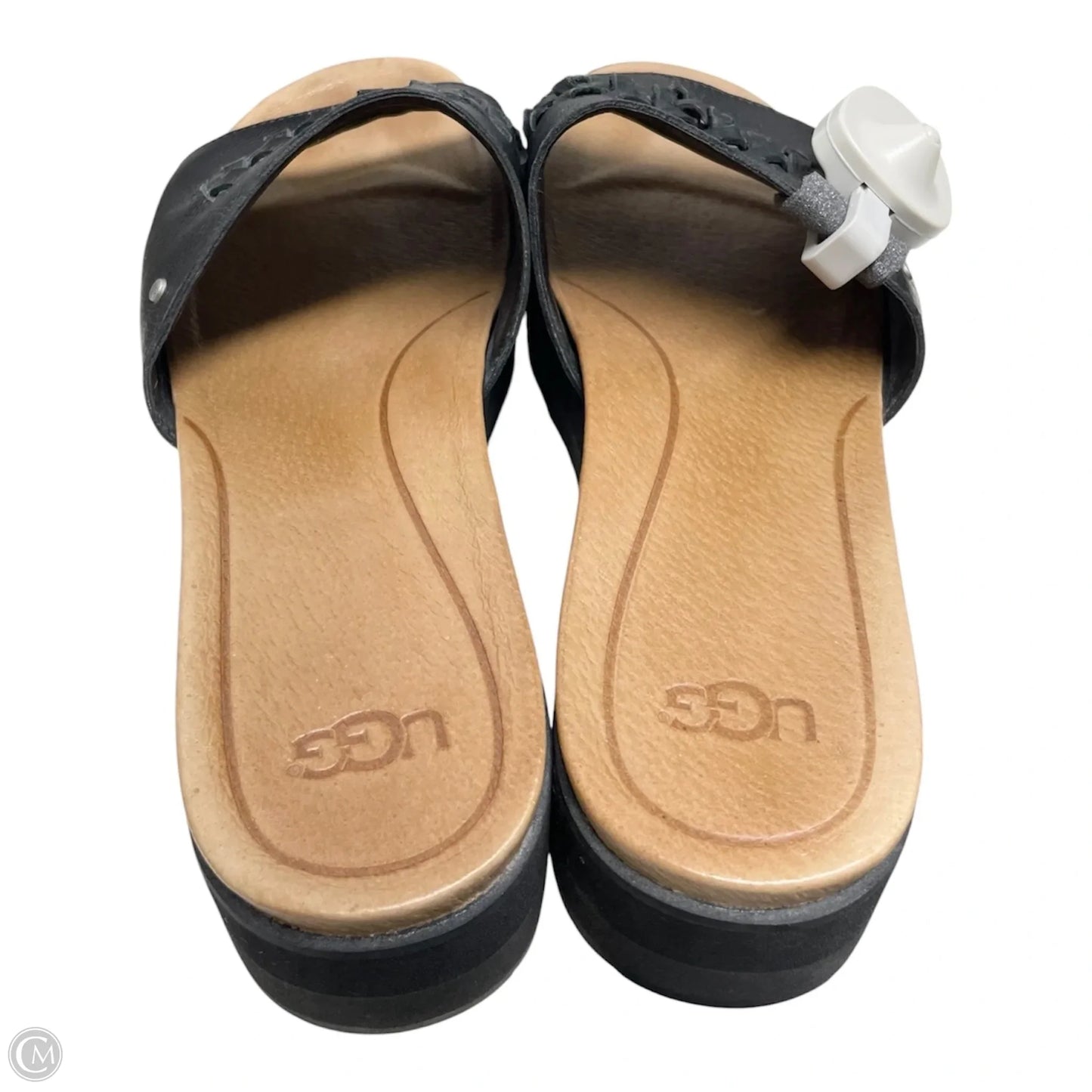 Sandals Designer By Ugg In Black & Tan, Size: 10