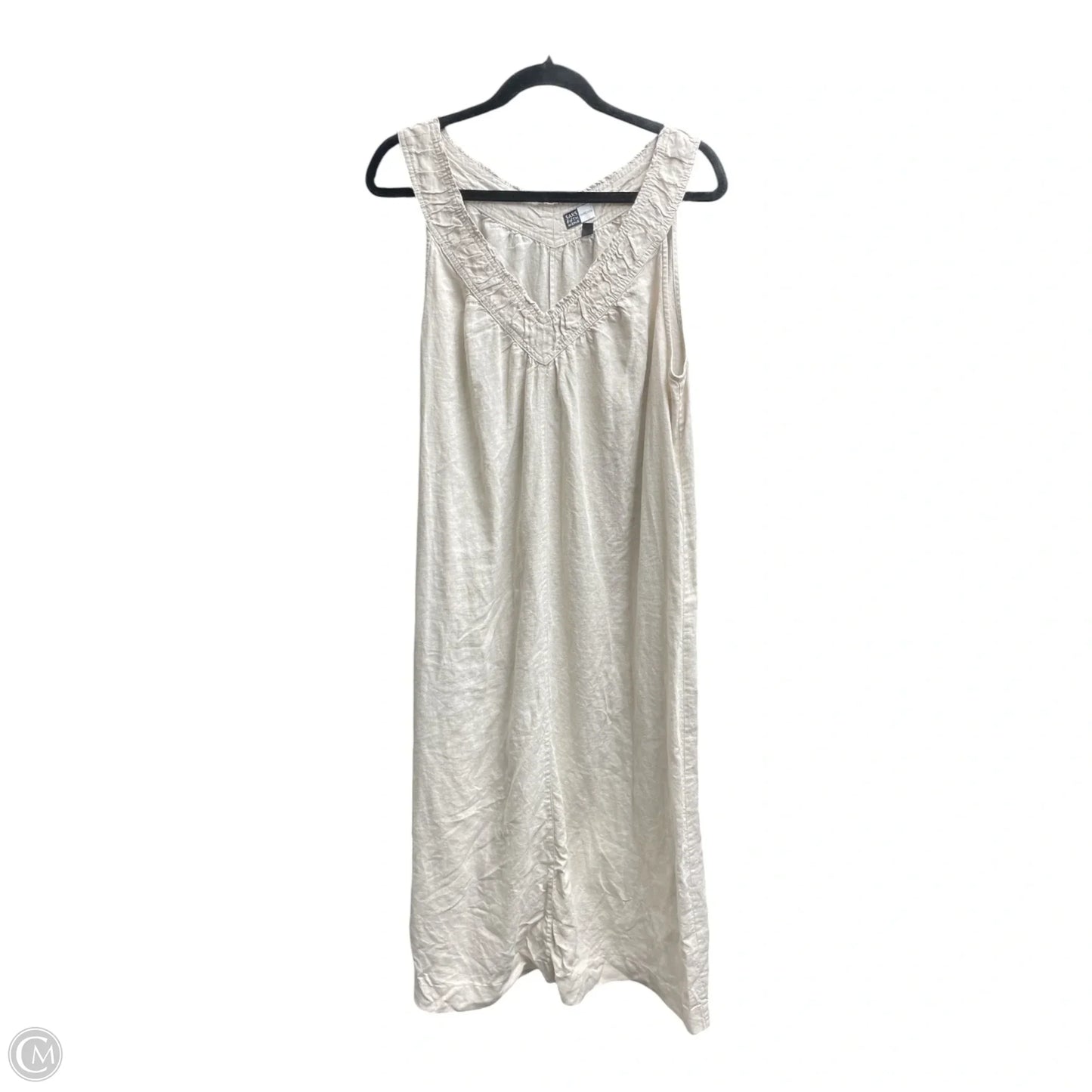 Dress Casual Midi By Saks Fifth Avenue In Beige, Size: L