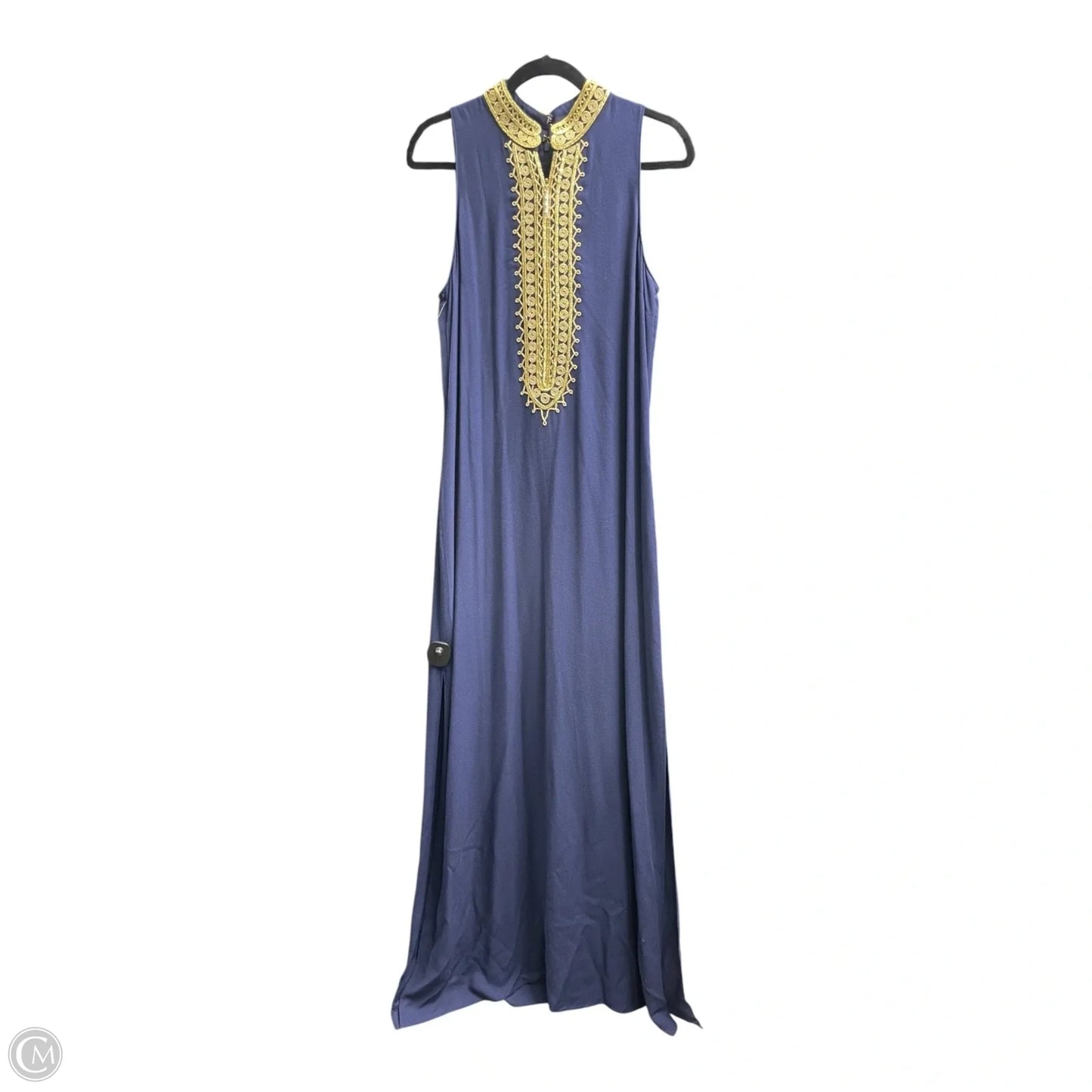 Dress Casual Maxi By Lilly Pulitzer In Blue & Gold, Size: 6