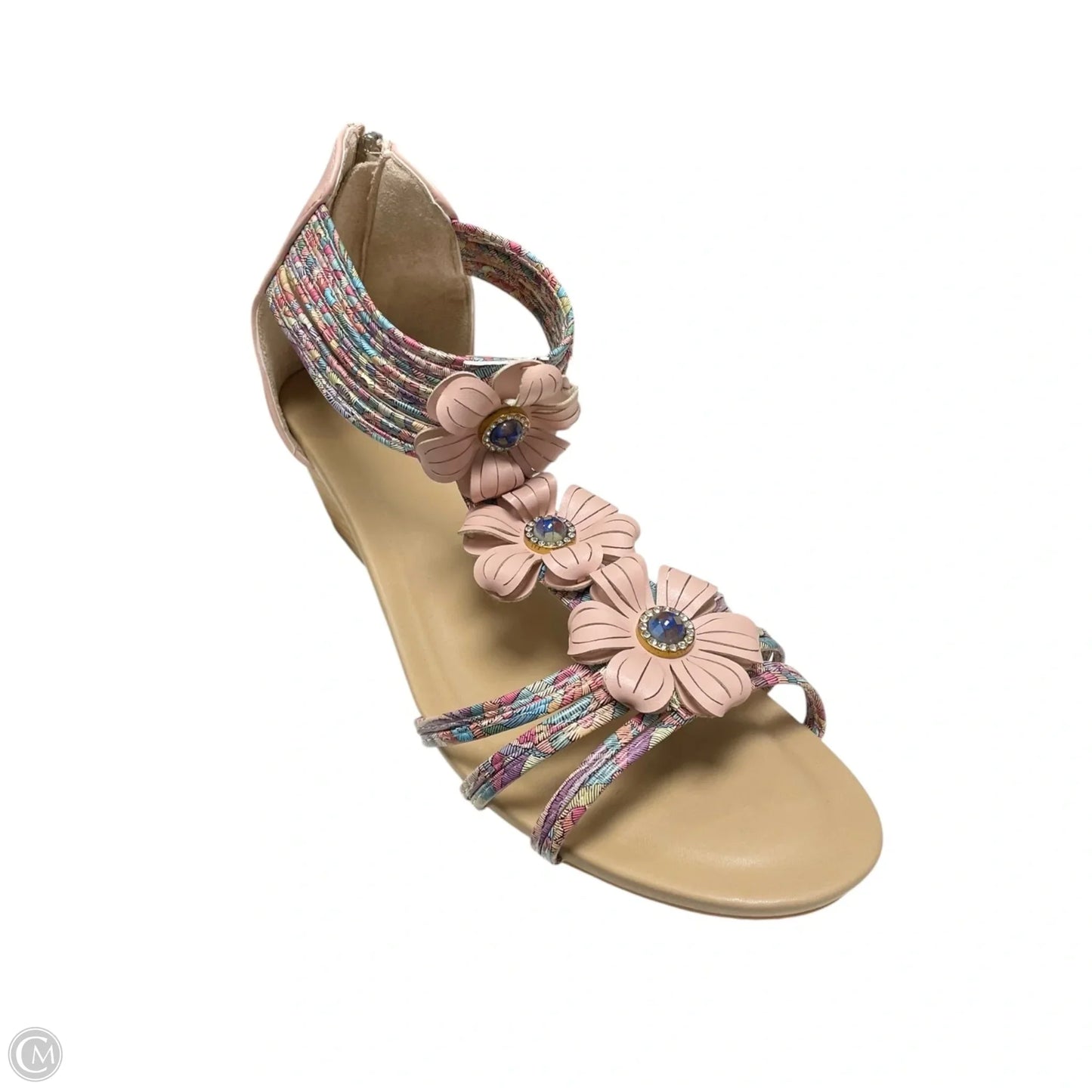 Sandals Heels Wedge By Clothes Mentor In Floral Print, Size: 11.5