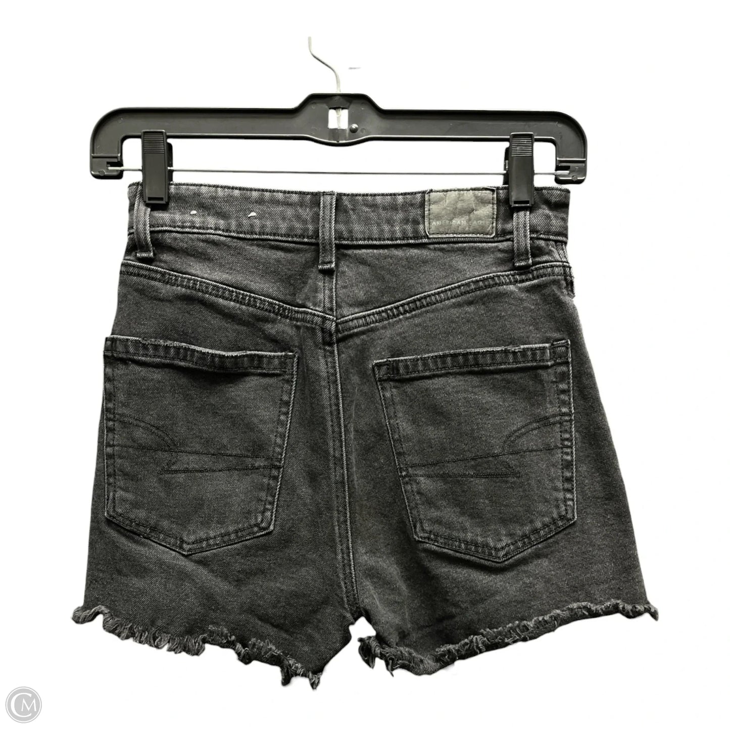 Shorts By American Eagle In Black Denim, Size: Xxs