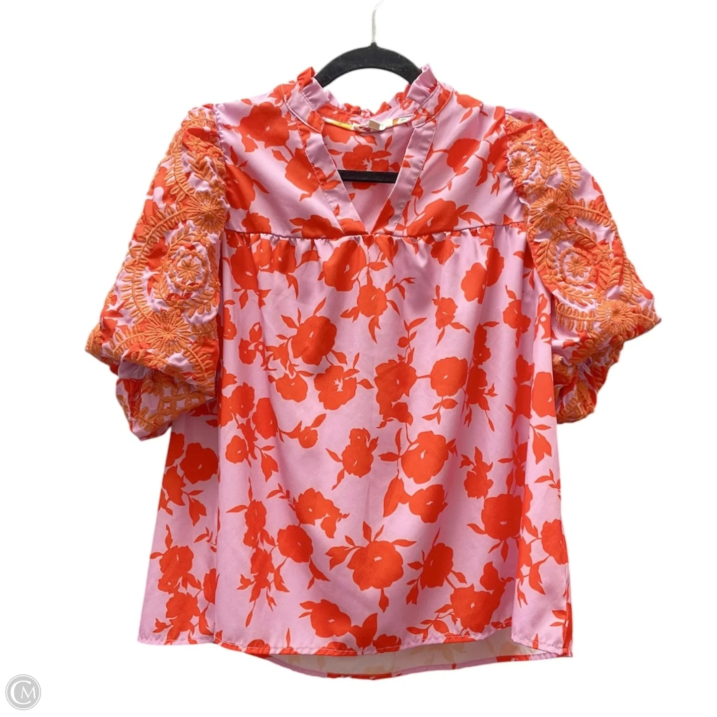 Blouse Short Sleeve By Umgee In Floral Print, Size: M