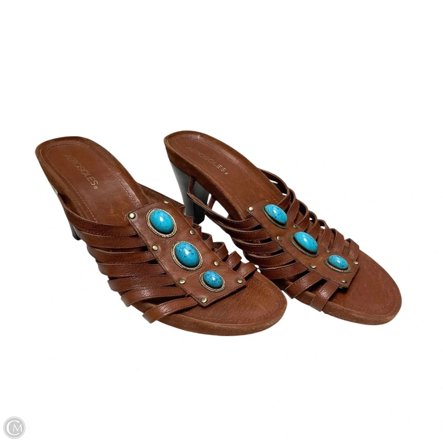Sandals Heels Stiletto By Aerosoles In Blue & Brown, Size: 11