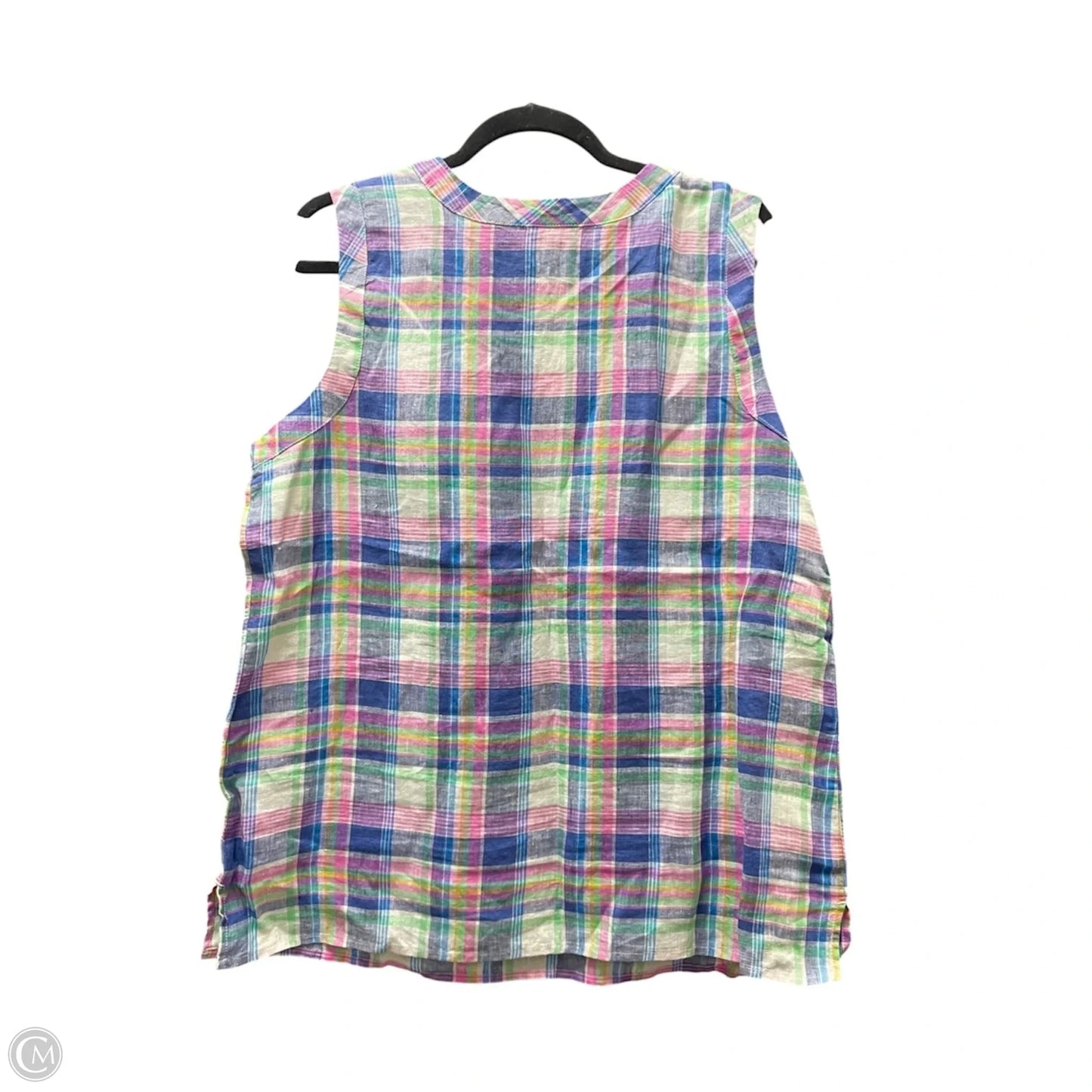 Top Sleeveless By Talbots In Plaid Pattern, Size: L