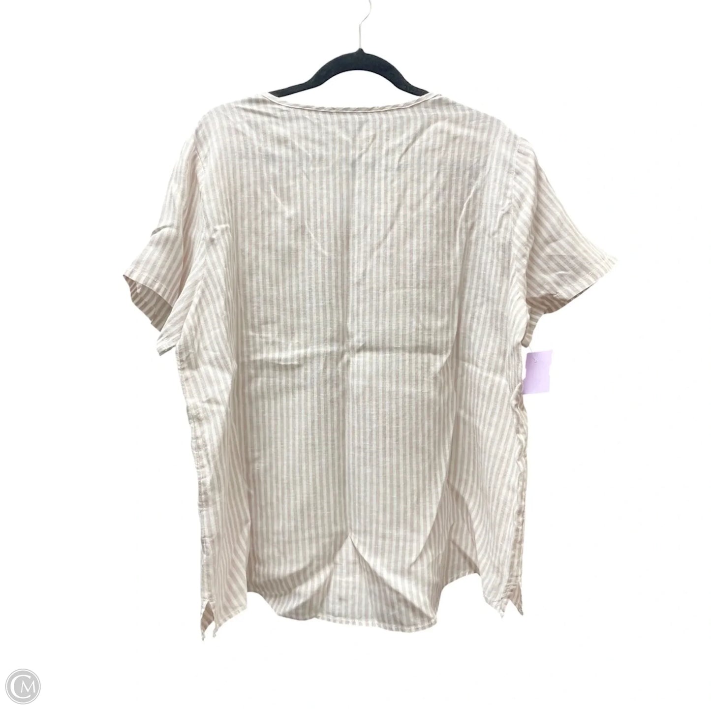 Top Short Sleeve By Tahari In Striped Pattern, Size: Xl